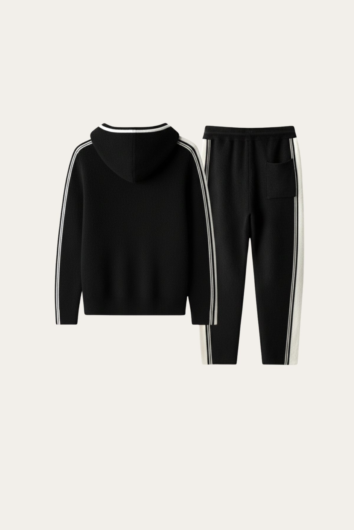 Dante Conjunto Lana Merino Negro de MENIELLE, detalle