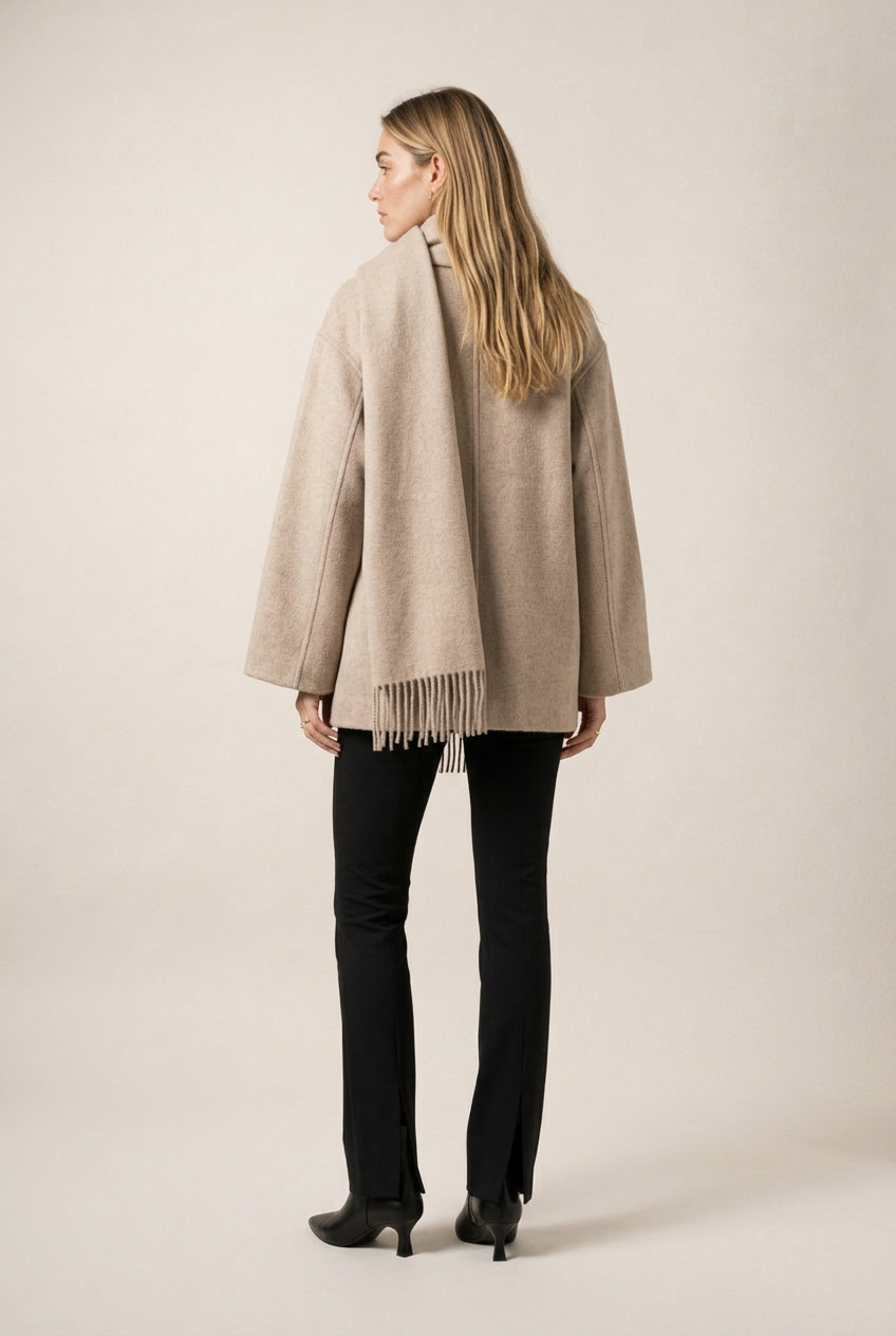 Belmore Abrigo Beige de Menielle, vista posterior