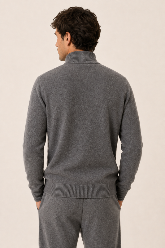 Bruno Conjunto Lana Merino Gris de MENIELLE, detalle