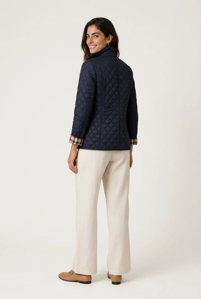 Elodia Chaqueta Navy de Menielle, vista espalda tres cuartos