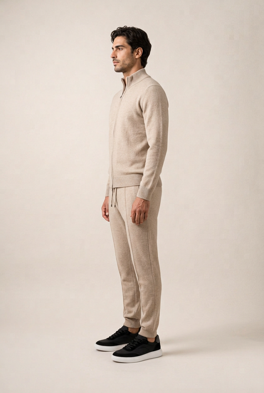 Bruno Conjunto Lana Merino Beige de MENIELLE, detalle