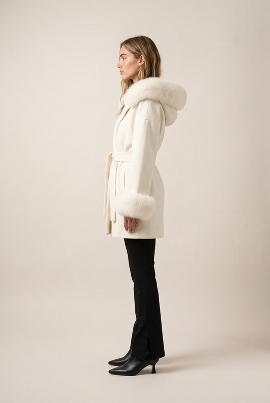 Selvana Abrigo Blanc de Menielle, vista lateral