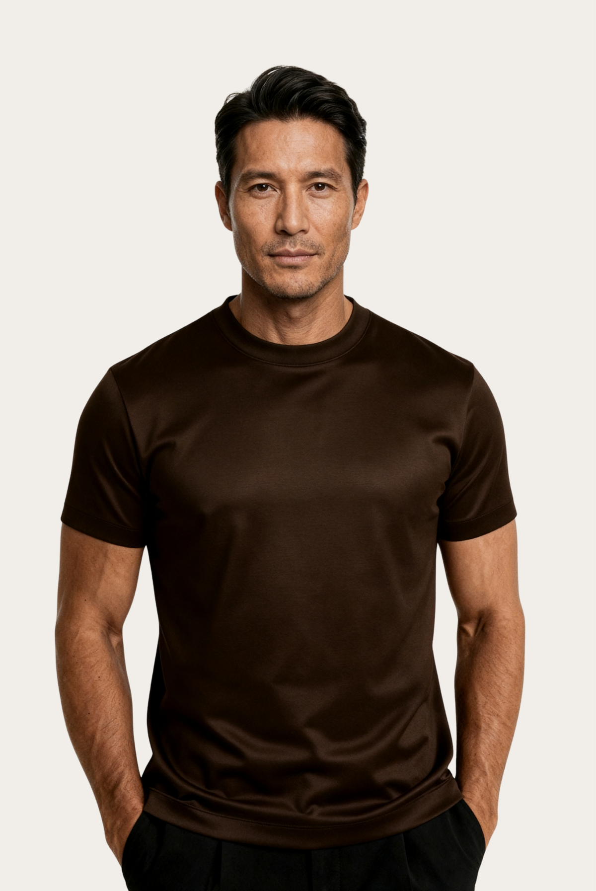 Marcello Camiseta Esencial Espresso de MENIELLE, detalle