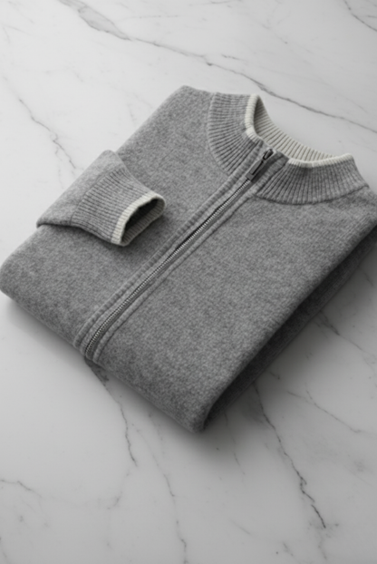 Dante Nocturne Conjunto Lana Merino Gris de MENIELLE, detalle