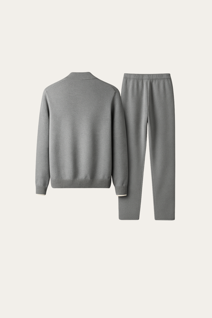 Dante Nocturne Conjunto Lana Merino Gris de MENIELLE, detalle