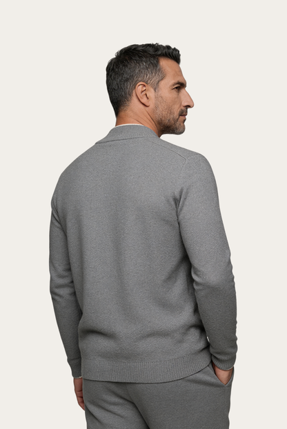 Dante Nocturne Conjunto Lana Merino Gris de MENIELLE, detalle