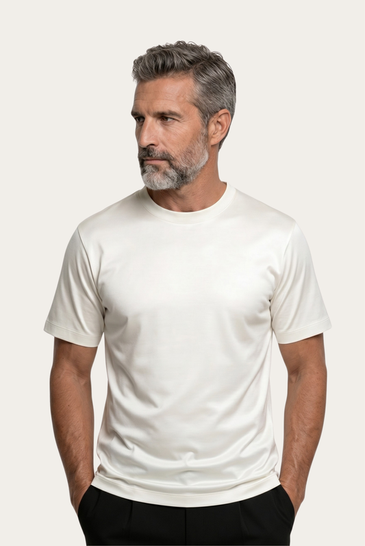 Marcello Camiseta Esencial Blanc de MENIELLE, detalle