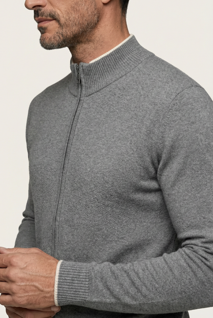 Dante Nocturne Conjunto Lana Merino Gris de MENIELLE, detalle