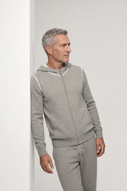 Marzio Dune Conjunto Cachemira Gris de MENIELLE, detalle