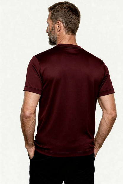 Marcello Camiseta Esencial Bordeaux de MENIELLE, detalle