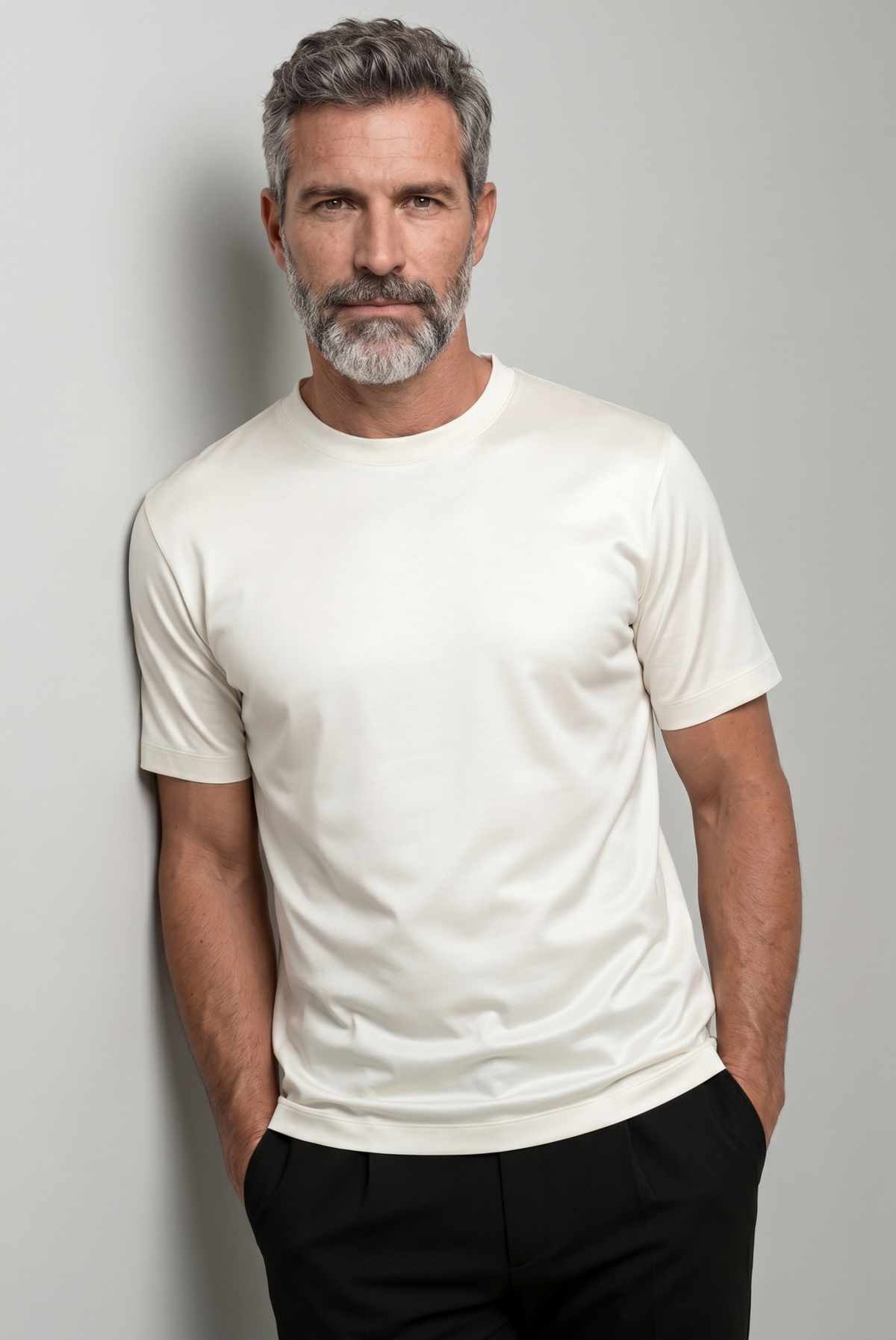 Marcello Camiseta Esencial Blanc de MENIELLE, detalle