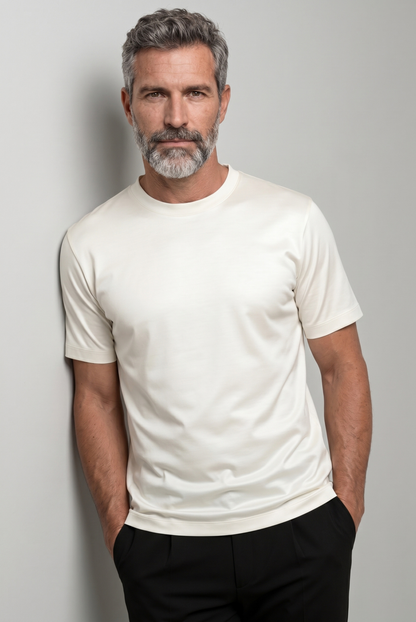 Marcello Camiseta Esencial Blanc de MENIELLE, detalle