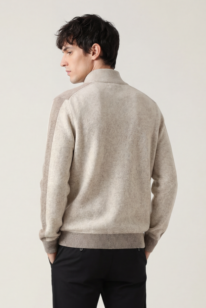 Bergamo Cárdigan Cachemira Beige de MENIELLE, detalle