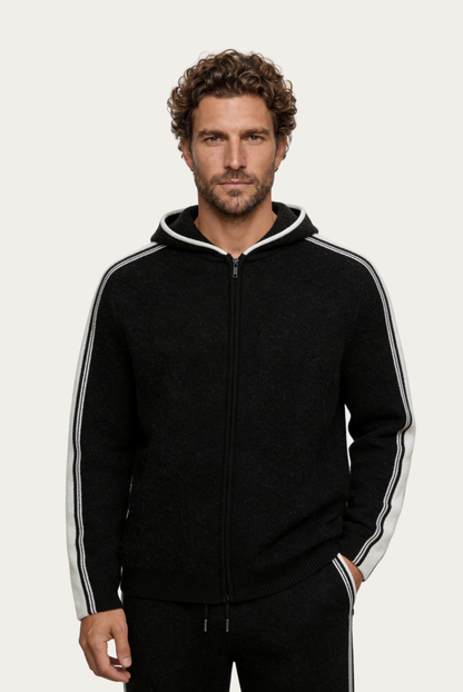 Dante Conjunto Lana Merino Negro de MENIELLE, detalle