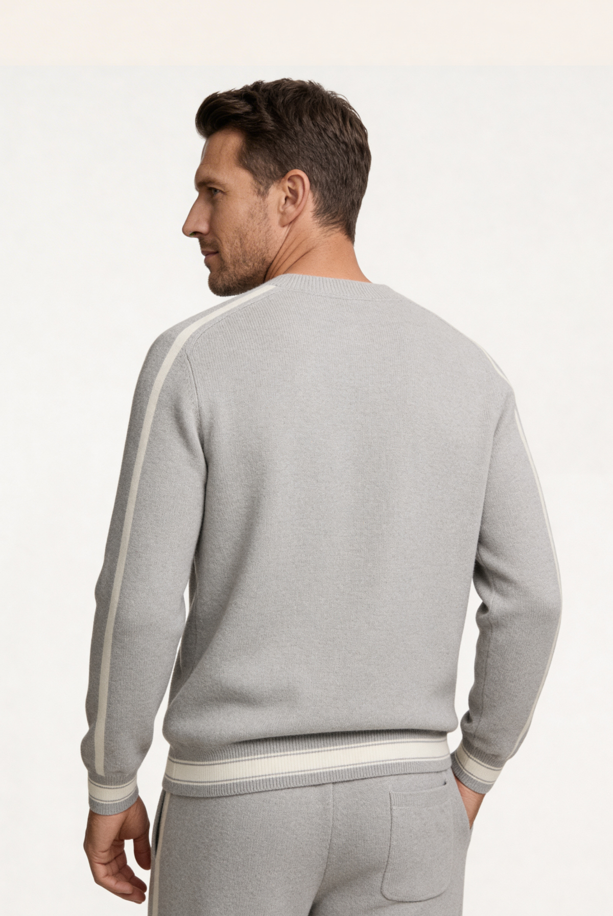 Marzio Elite Conjunto Cachemira Gris de MENIELLE, detalle