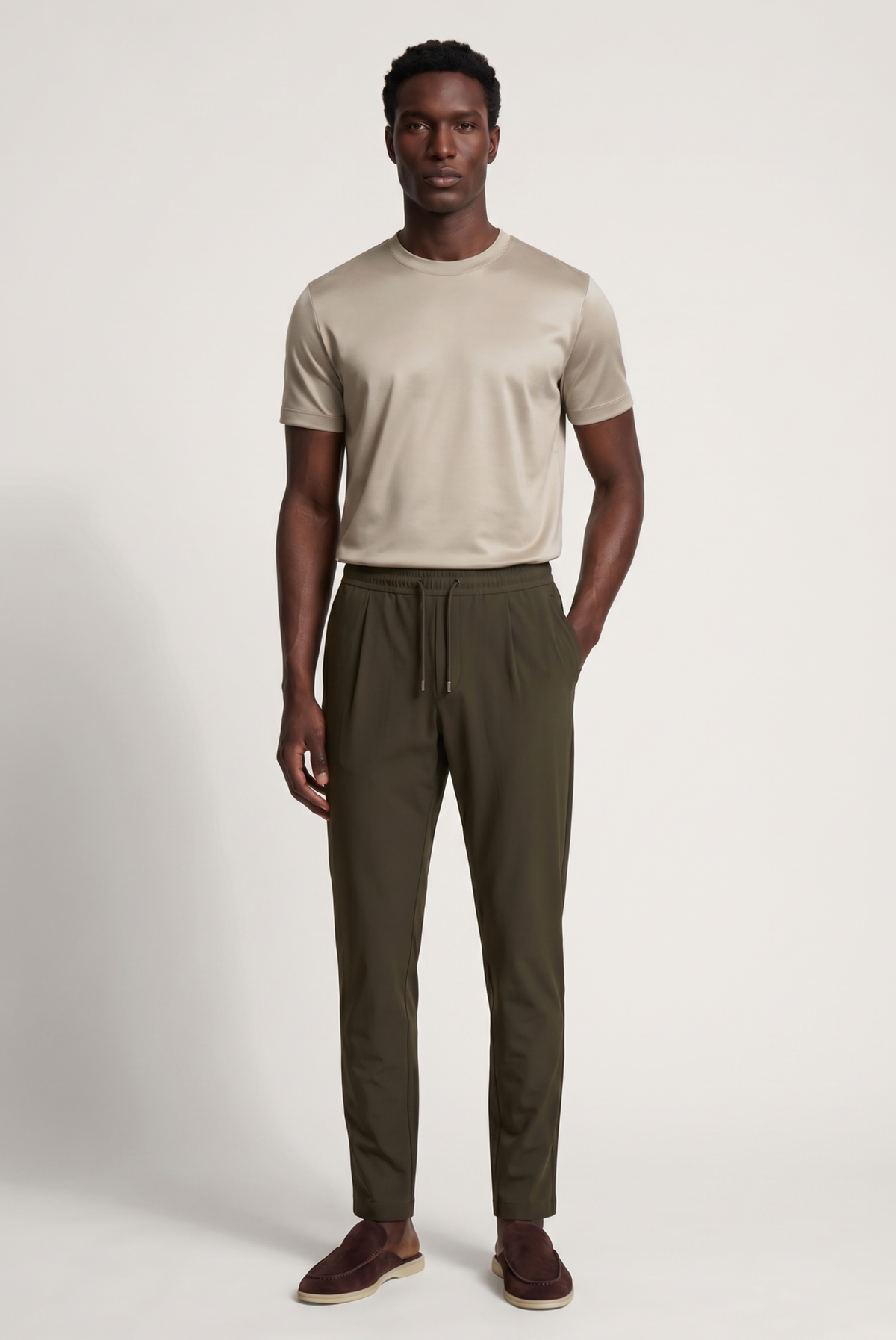 Verona Pantalón Caqui de MENIELLE, detalle