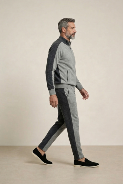 Marzio Conjunto Cachemira Gris de MENIELLE, detalle