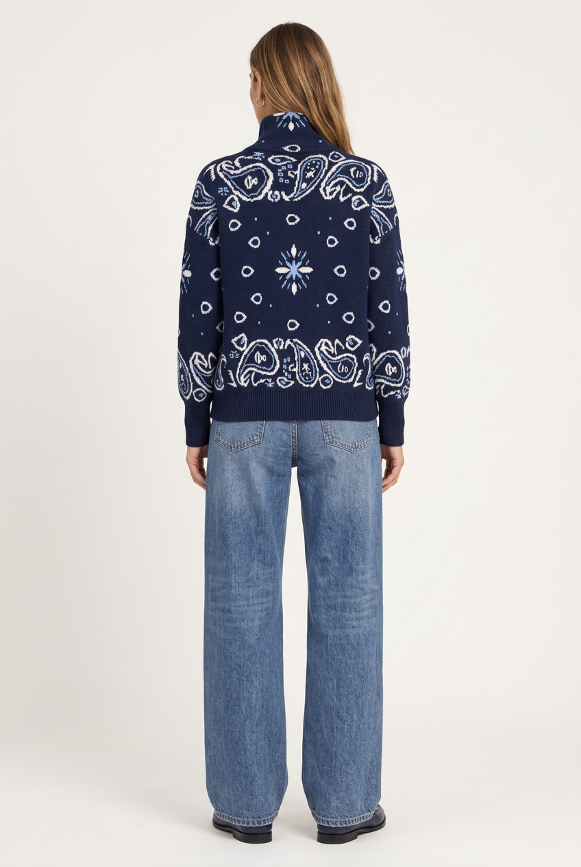 Arezzo Cardigan navy para mujer, vista espalda