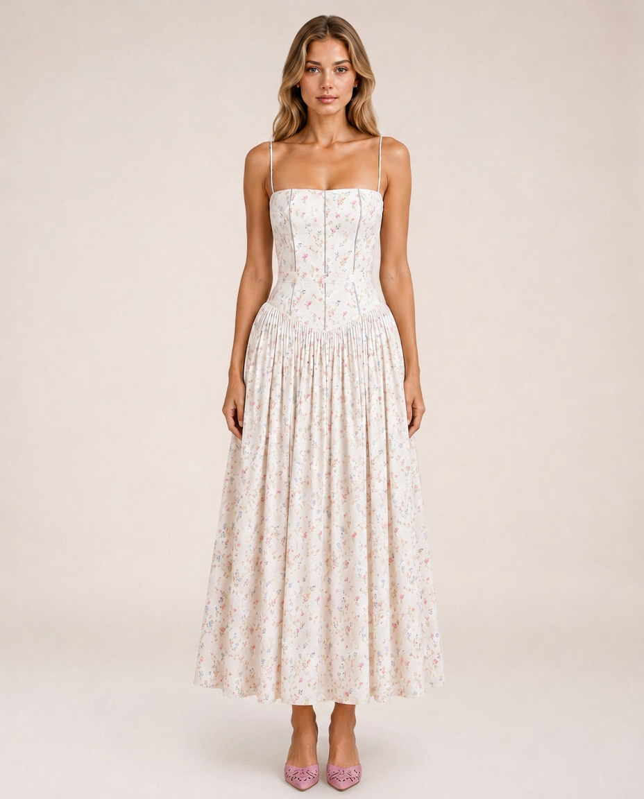 Azalea Vestido Midi Floral Multicolor front view