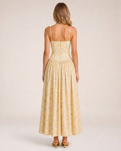 Azalea Midi Dress rear view showing structured bodice and silhouette