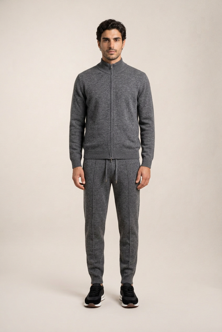 Bruno Conjunto Lana Merino Gris de MENIELLE