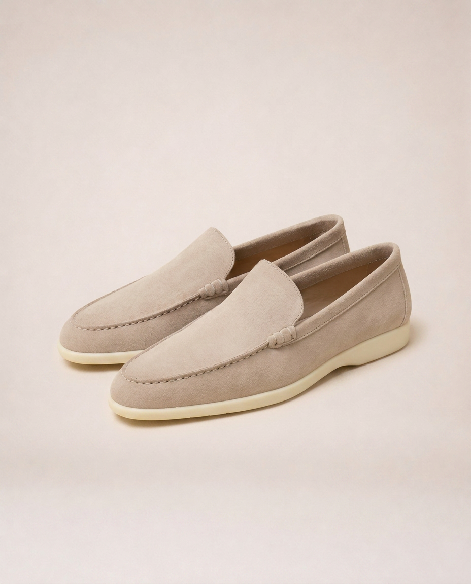 Capri Loafers beige lightweight slip-on loafers front angle view