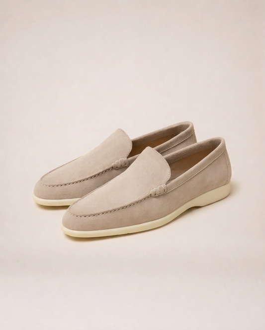 Capri Loafers beige lightweight slip-on loafers front angle view