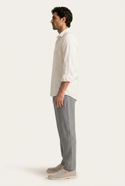 Belluno Camisa de Lino - Blanc de Menielle, vista lateral