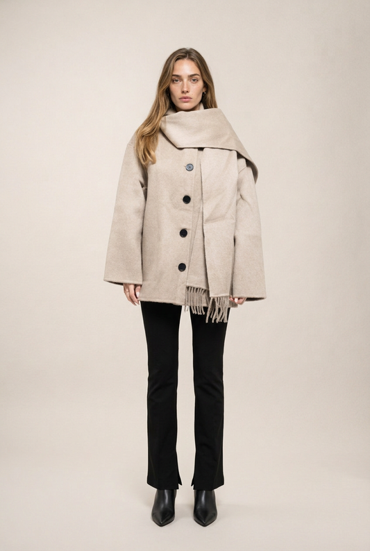 Belmore Abrigo Beige de Menielle, vista frontal