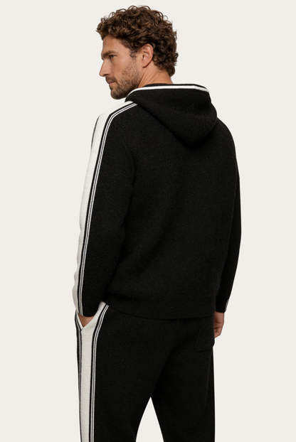 Dante Conjunto Lana Merino Negro de MENIELLE, detalle