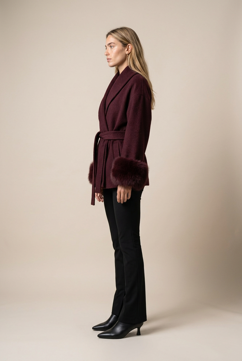 Marlowe Abrigo Burdeos de Menielle, vista lateral