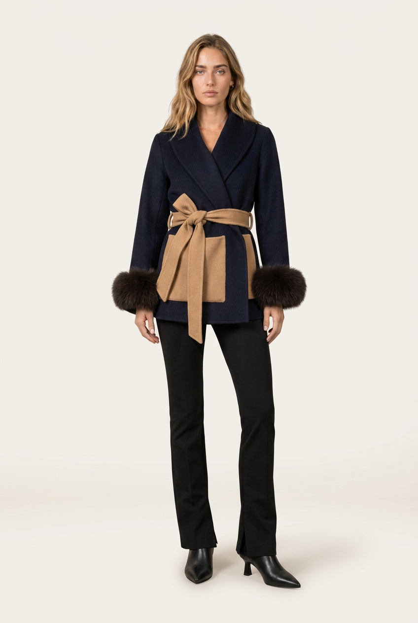 Cassia Abrigo Navy de Menielle, vista frontal