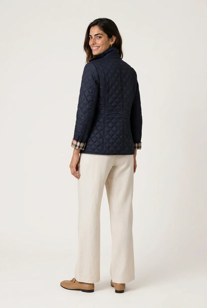 Elodia Chaqueta Navy de Menielle, vista espalda tres cuartos
