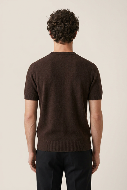Enzo Camiseta Cachemira Cioccolato de Menielle, vista posterior