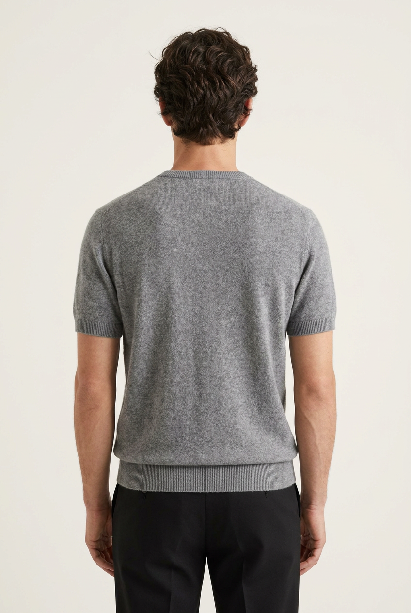 Enzo Camiseta Cachemira Gris de Menielle, vista posterior