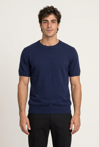 Enzo Camiseta Cachemira Navy de Menielle, vista frontal