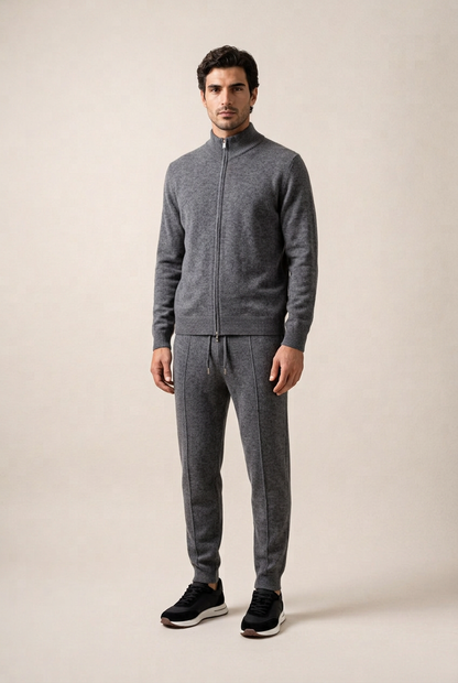Bruno Conjunto Lana Merino Gris de MENIELLE, detalle