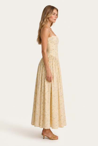 Azalea Vestido Midi Floral Amarillo