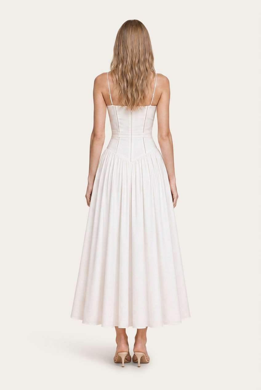 Azalea Midi Dress - Blanc