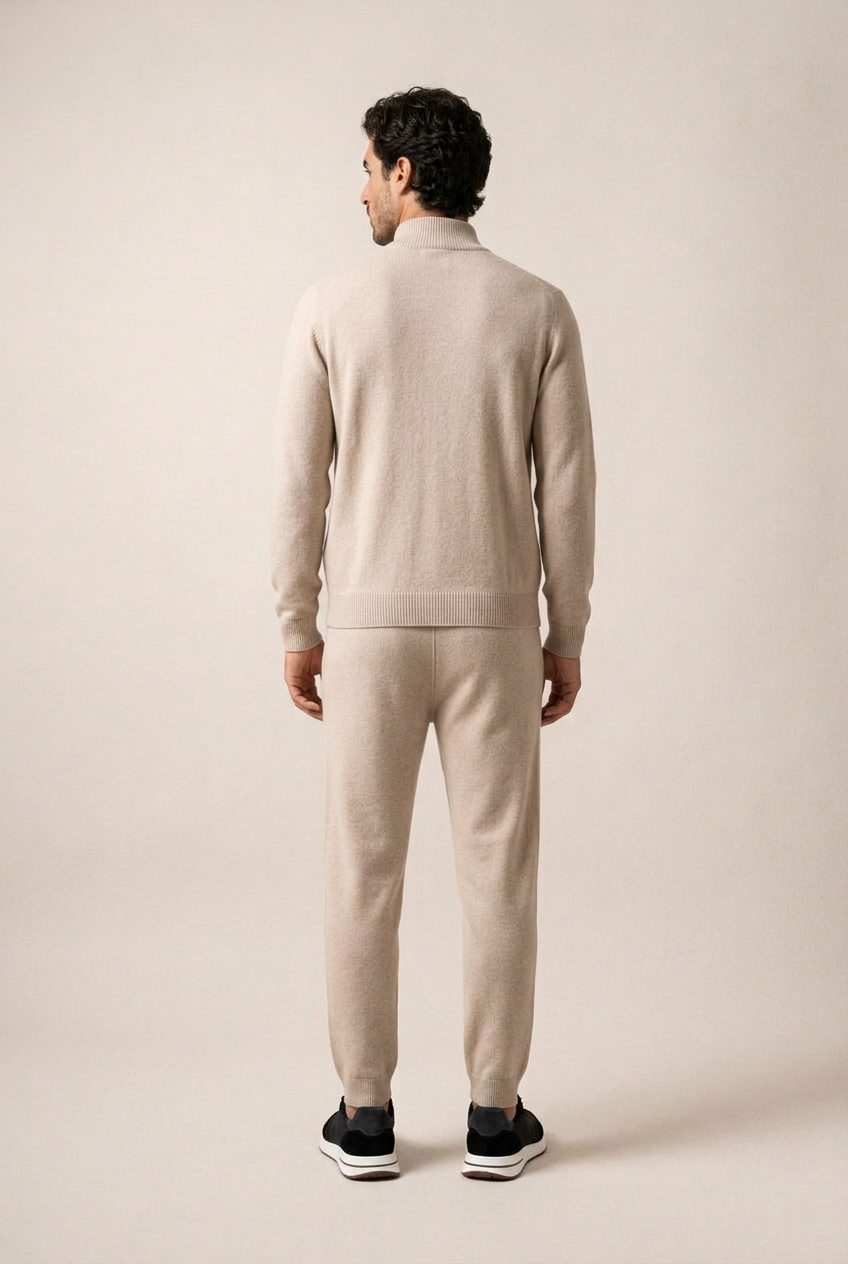 Bruno Conjunto Lana Merino Beige de MENIELLE, detalle