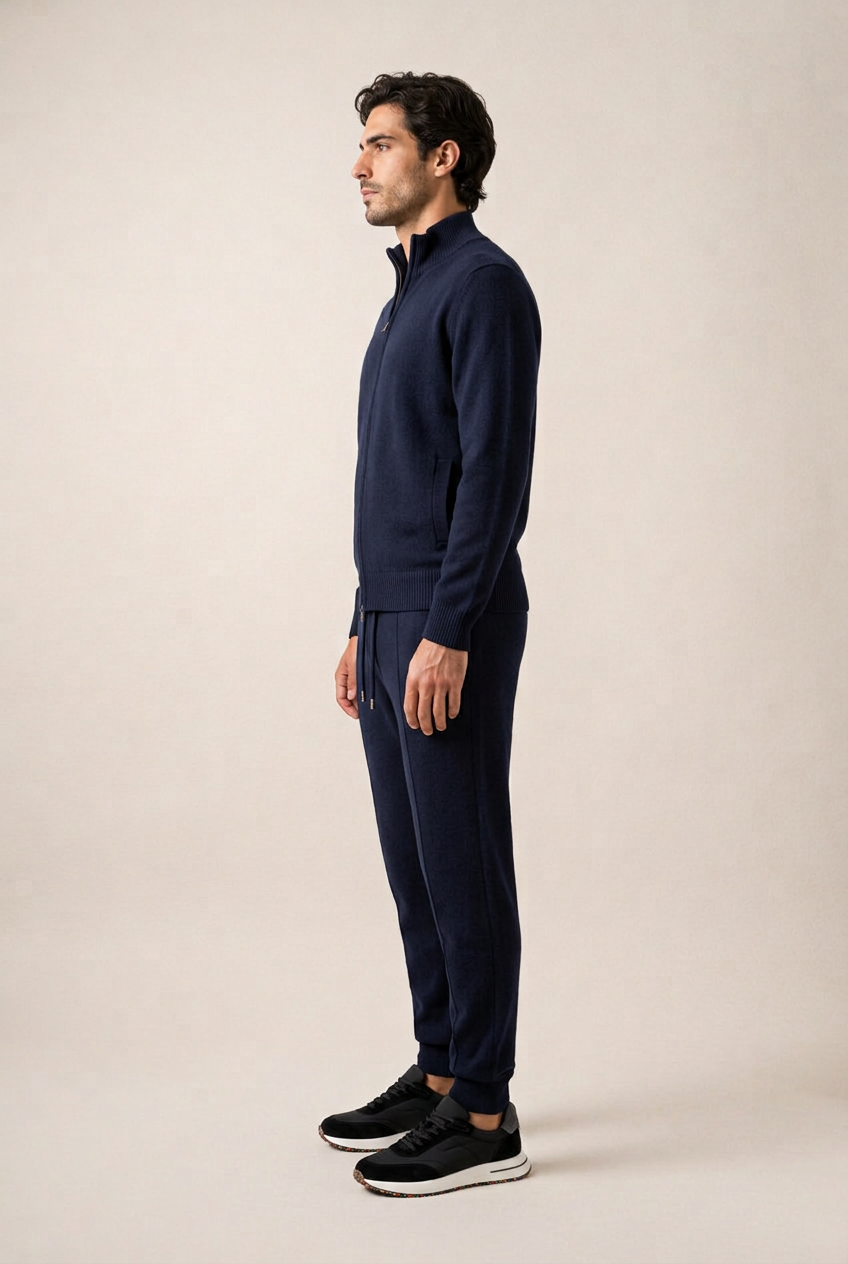 Bruno Conjunto Lana Merino Navy de MENIELLE, detalle