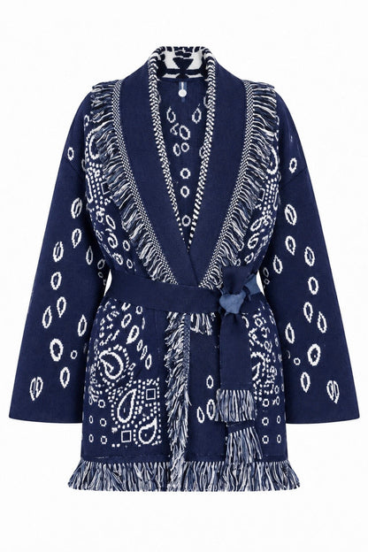 Marano Abrigo Motivo Navy de Menielle, vista frontal de producto