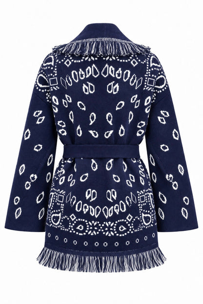 Marano Abrigo Motivo Navy de Menielle, vista posterior de producto