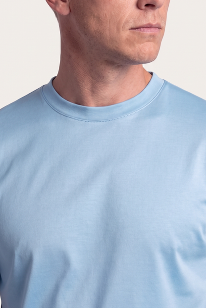 Trento Camiseta Azul Océano de MENIELLE, detalle