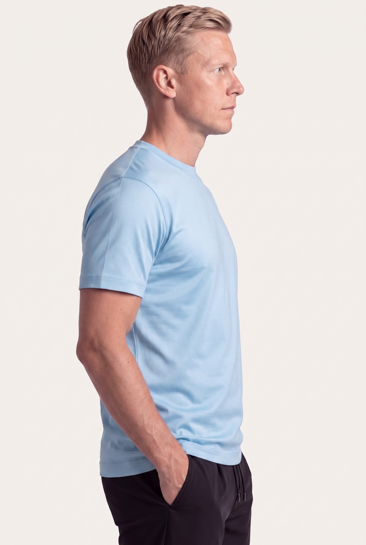 Trento Camiseta Azul Océano de MENIELLE, detalle