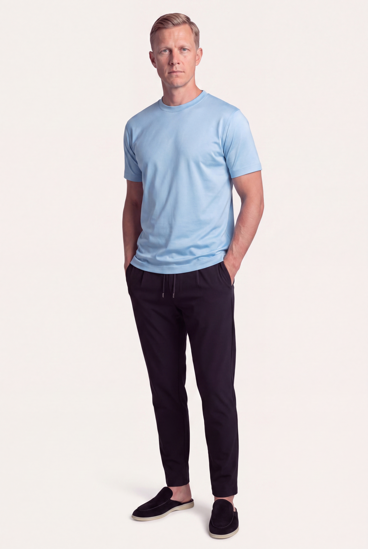 Trento Camiseta Azul Océano de MENIELLE, detalle