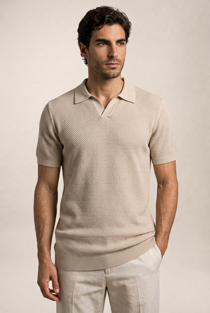 Riviera Knitted Cotton Polo Shirt 
