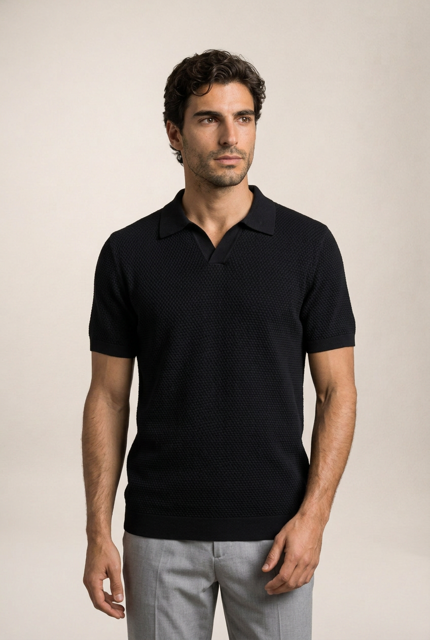 Roma Knitted Cotton Polo Shirt 
