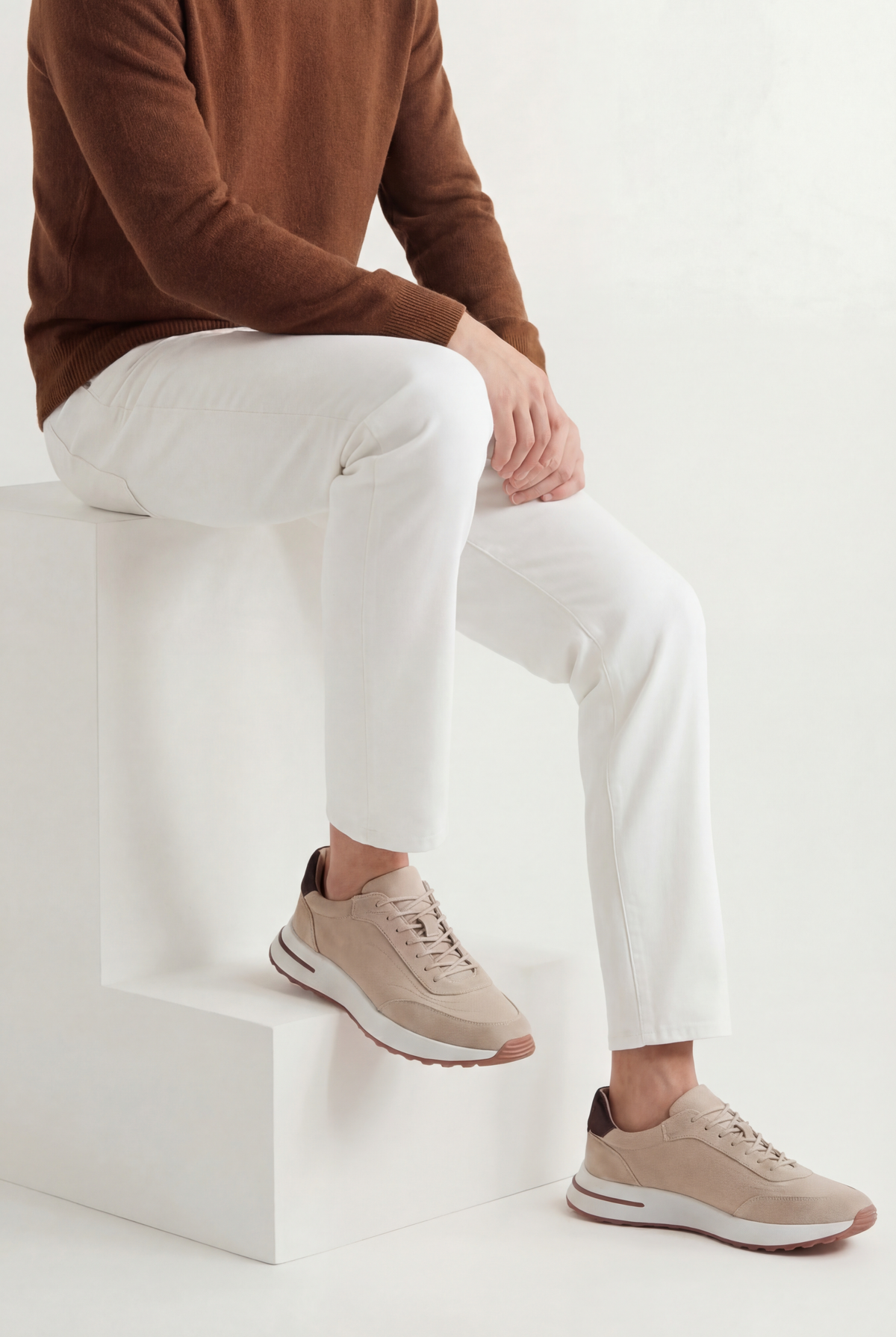 Enzo Sneakers Beige de Menielle, puesta