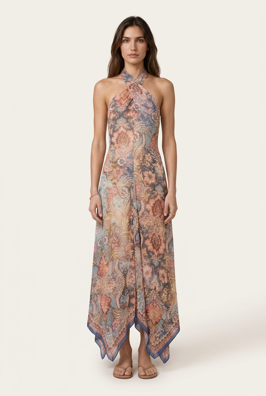 Sicilia Vestido Maxi de Menielle, vista frontal